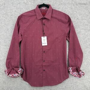 NWT Robert Graham The Zippy Long Sleeve Red Woven Shirt Size SMALL